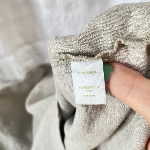 Garnet Hill Sleeveless Linen Colorblock Dress‎ White & Beige  - Sz. 2 - Picture 5 of 5